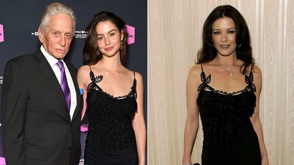 Catherine Zeta-Jones’ daughter borrows her vintage dress for gala